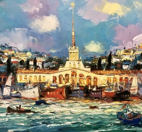 Картина "Порт в Сочи"