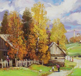 Картина "Русская деревня"