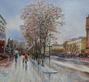 Картина "Тюмень. Первый снег"