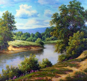 Картина "Лето на реке"