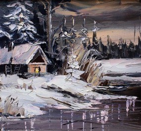 Картина "Зимний вечерок"