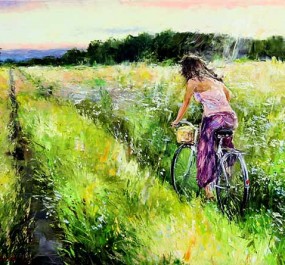 Картина "Cycling in the summer"