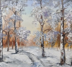 Картина "Зимние берёзы"