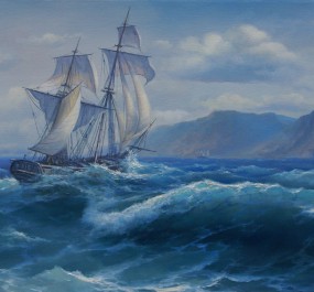Картина "Парусник в море"